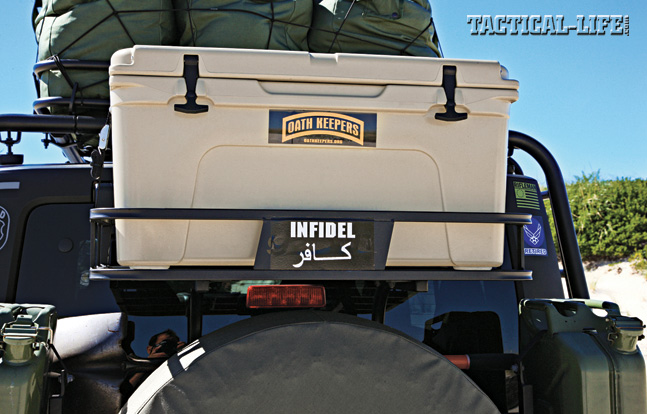 A cooler to keep water cold and perishable food fresher for a longer period of time.