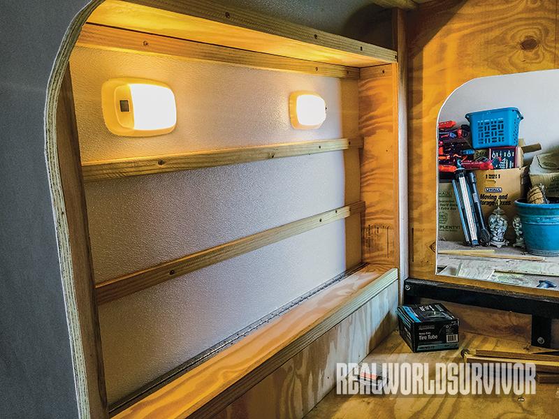 Keiper built shelves.