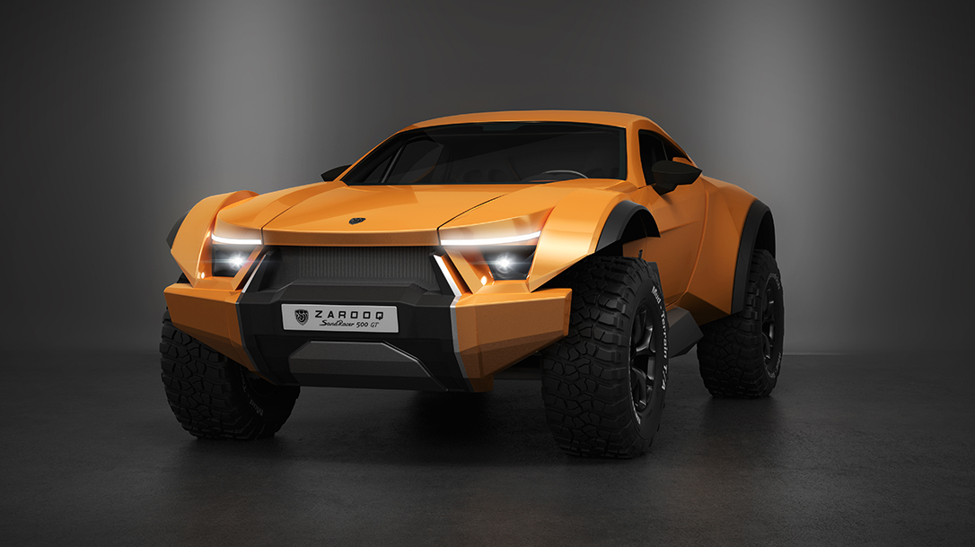 Zarooq SandRacer 500 GT, Zarooq Motors, supercar, dune buggy, front