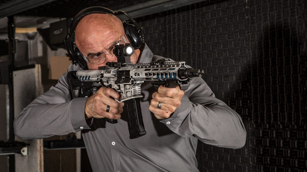 Bas Rutten, rifle, shooting range