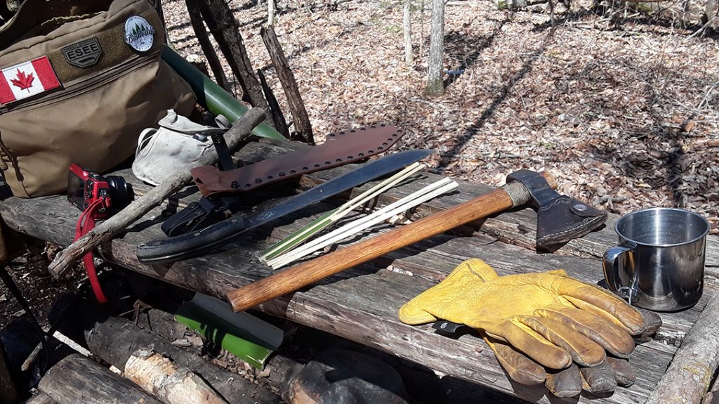 Coronavirus camp, backwoods survival, tools