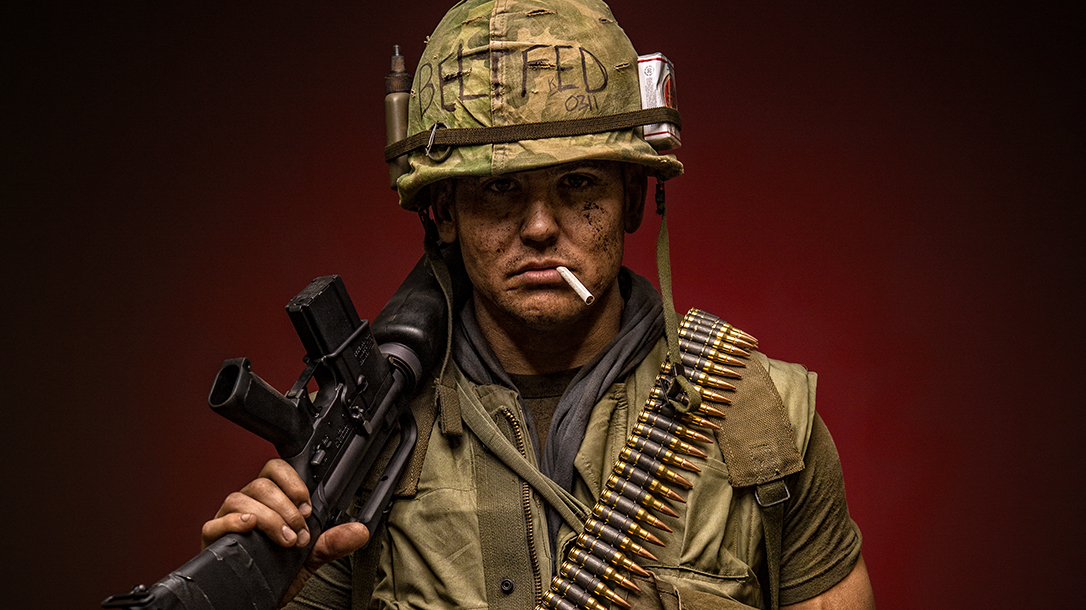 A Marine representing the real walking dead battalion in Vietnam.