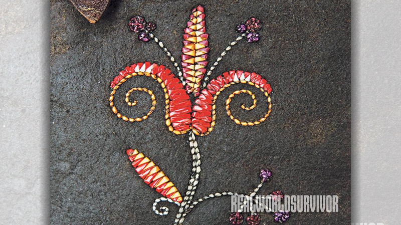 Shawn Webster uses dyed porcupine quills for his embroidery.