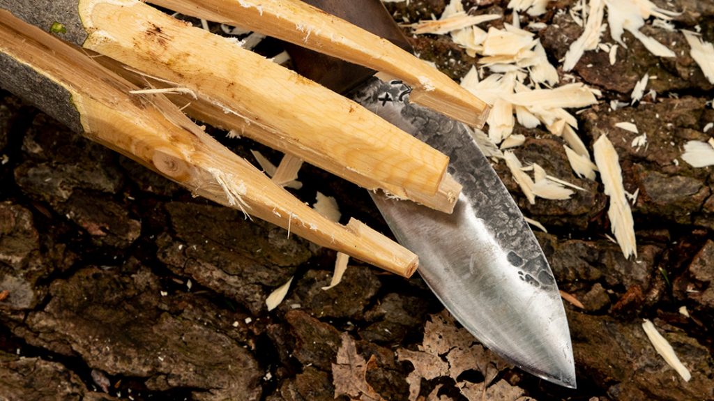 Finish whittling all four barbs, with the Mini Kephart knife.