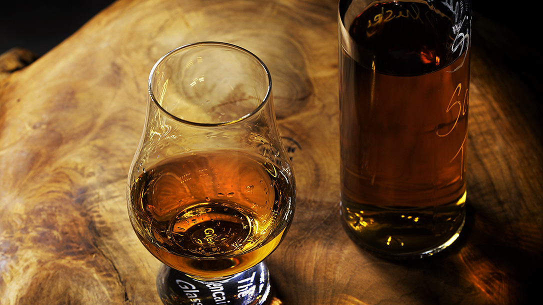 Drinking rum.