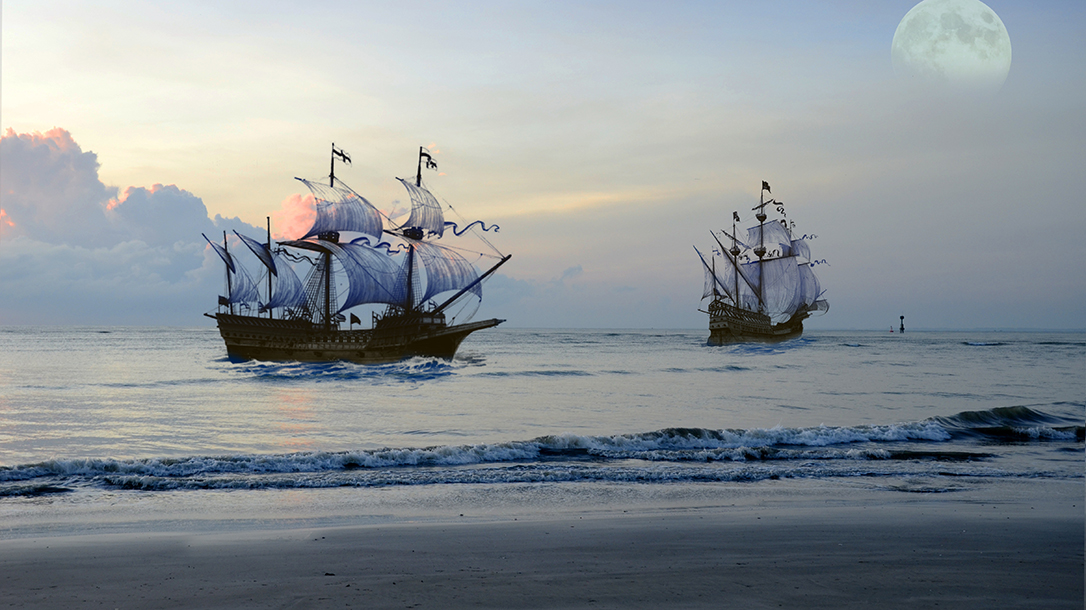 Pirate ships were rich with rum.