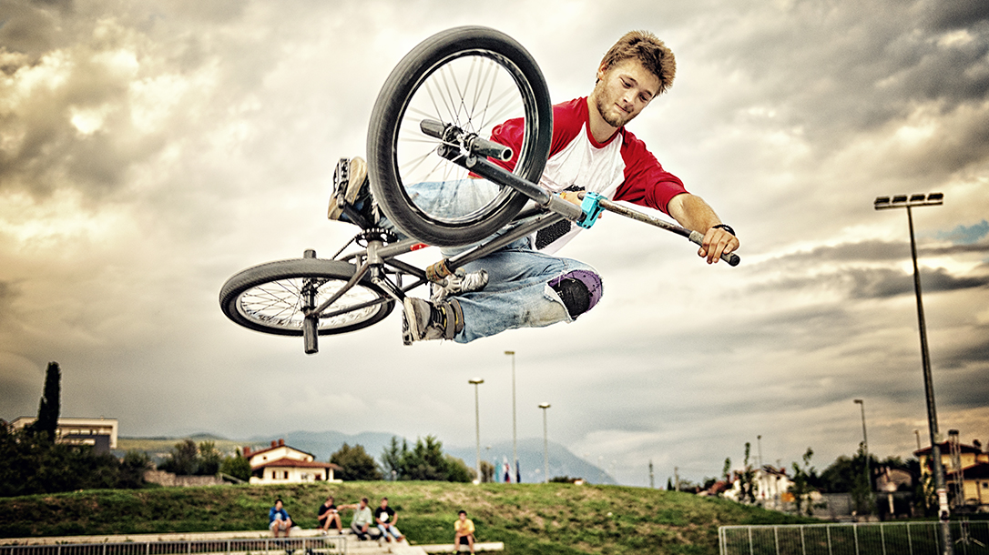 BMX rider showing off some cool tricks!