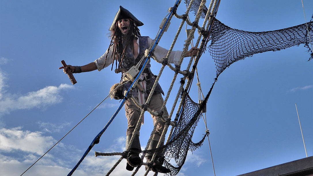 Captain Sparrow indulging in his favorite drink...rum.