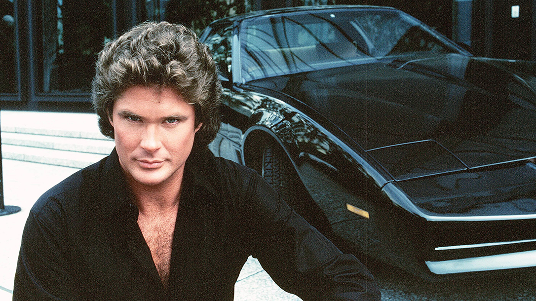 David Hasselhoff in front of KITT