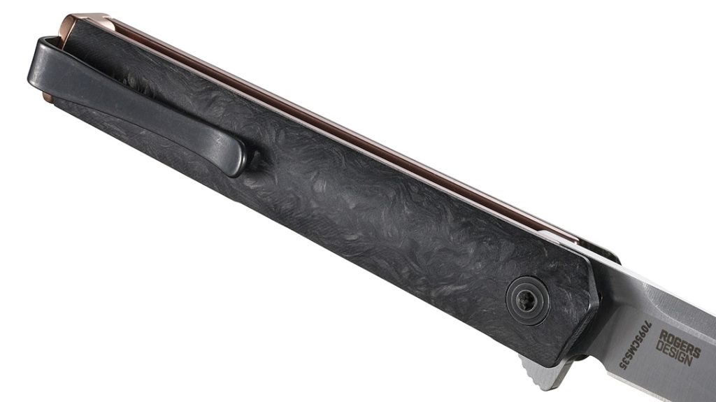 The Compact features a deep carry, tip-up only steel pocket clip.