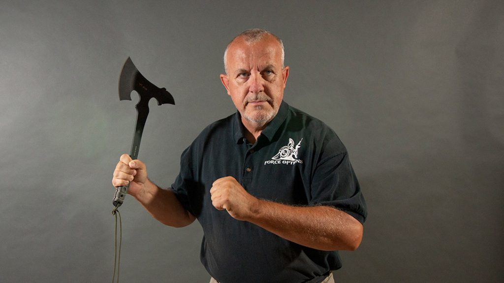 Adopt the right stance for effective fighting tomahawk techniques.