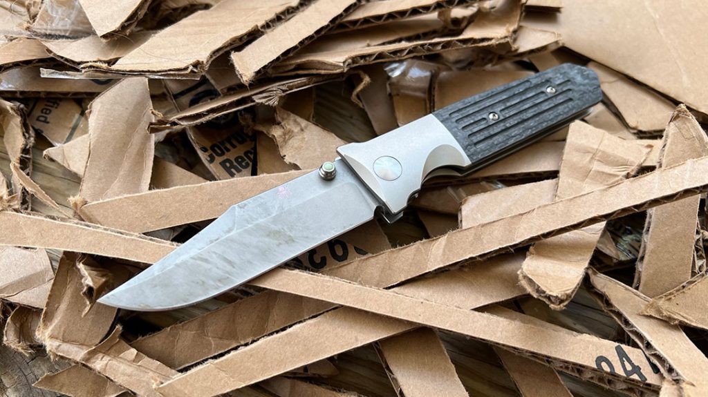 After everything I was able to cleanly slice up some corrugated cardboard with the Prometheus Design Werx SPD STS.