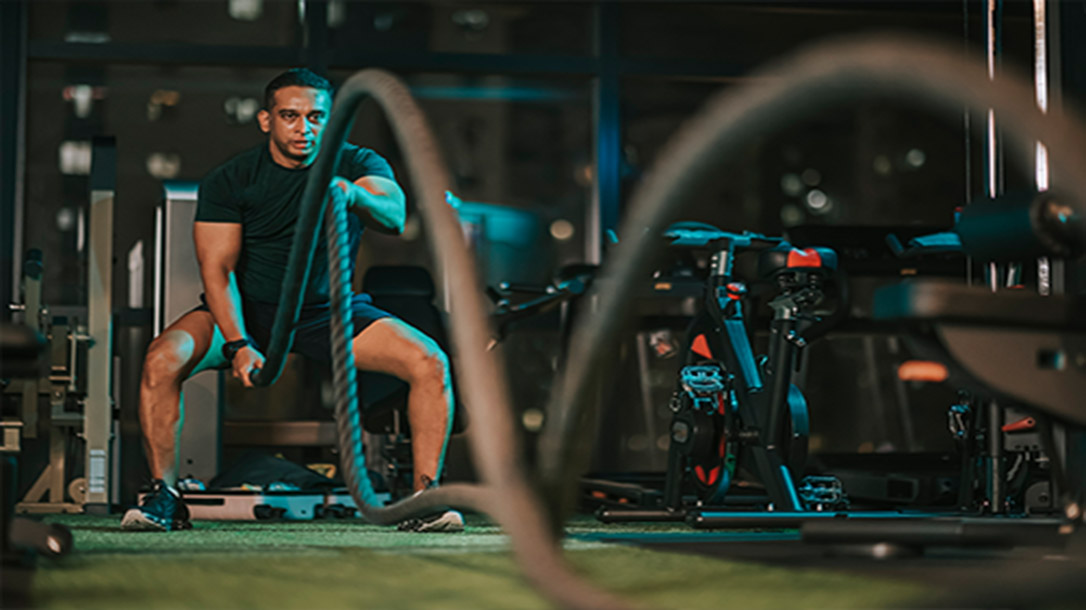 Working ropes in the gym is one of many favorite CrossFit exercises.