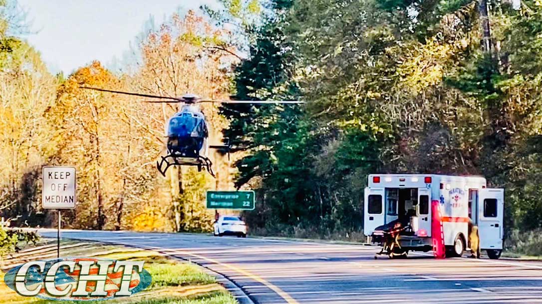 Its never a good sign to see a Life flight arrive on the scene of a traffic accident