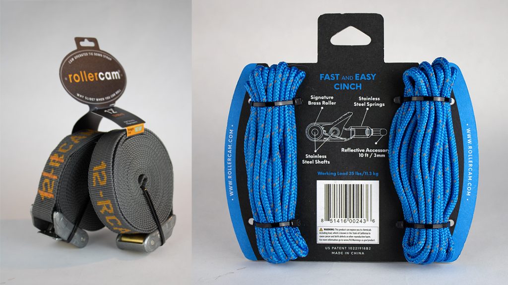 Rollercam 12' Expedition Tie-Down Straps and Roperoller Cam with accessory cord.