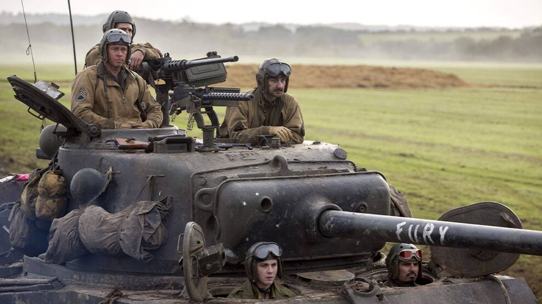The full cast of Fury as they appeared on screen in the film.
