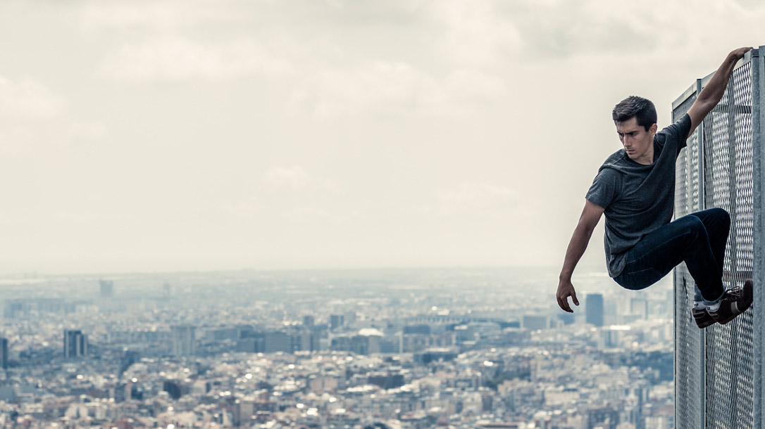 Buildering, simply put, is when a person climbs on the outside of a building without the aid of any safety gear.