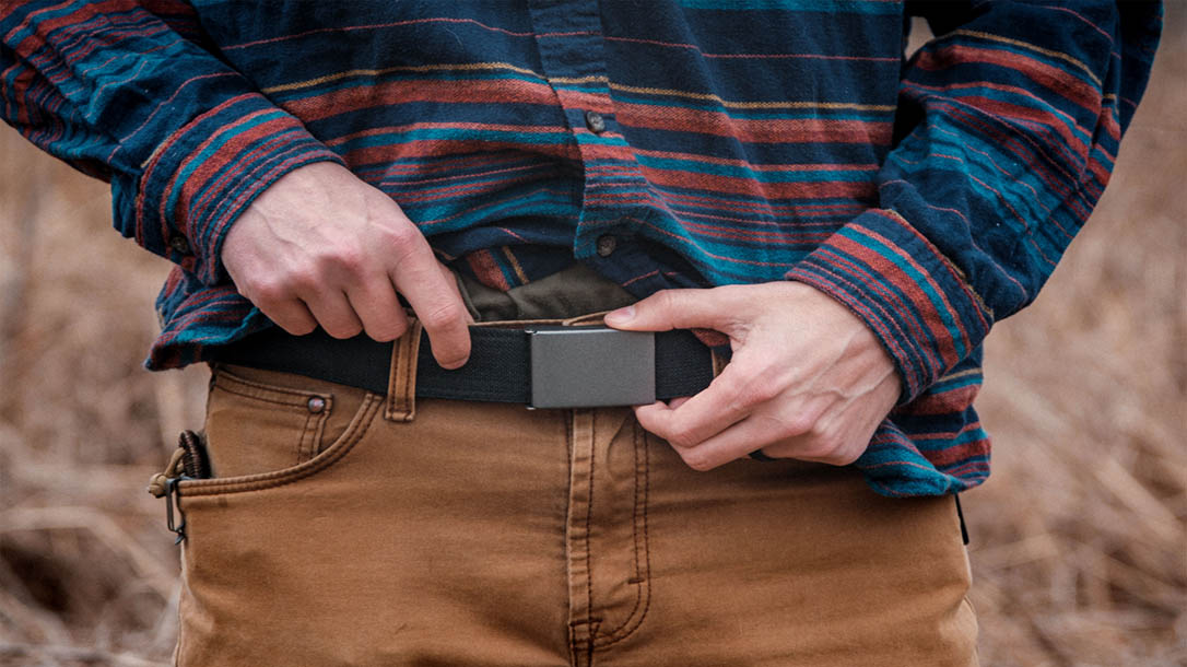 Slimmer belts can be purchased in colors that match your outfits and don’t raise suspicion by others.