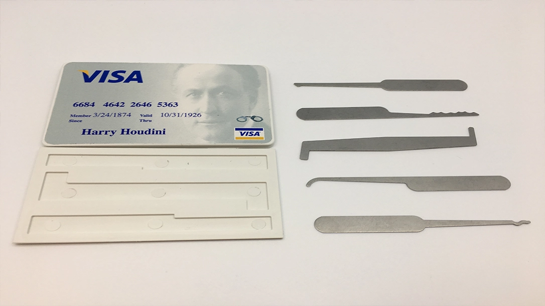 Slender lock pick sets can be disguised as a credit card and hidden on your body.