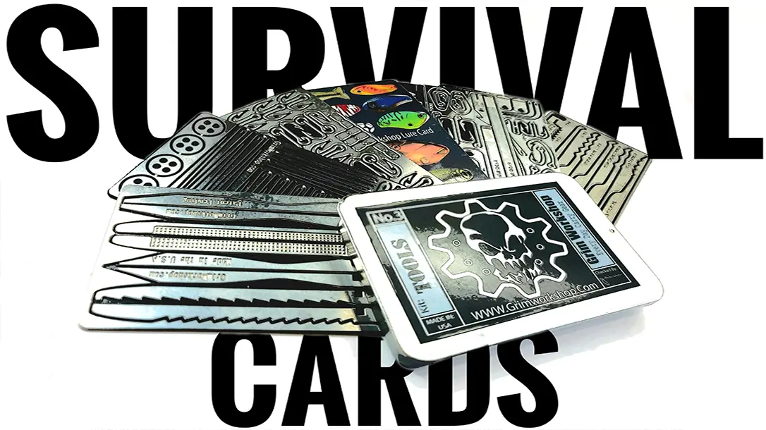 Survival cards are no larger than an ordinary credit card yet can hold numerous tools that are both reusable and replaceable.