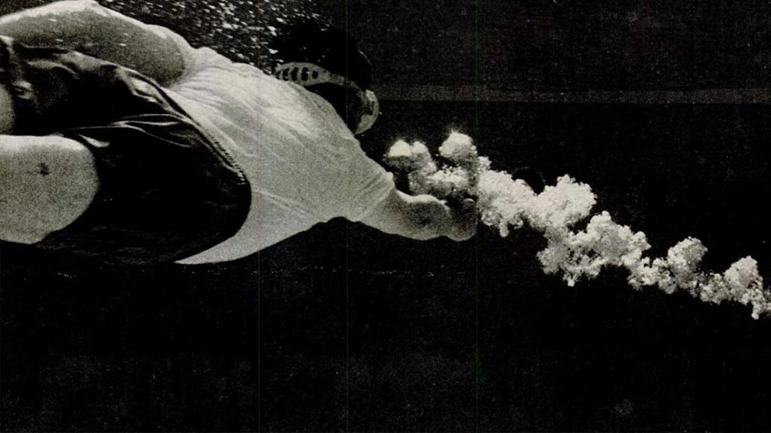 The firearm even shoots underwater.