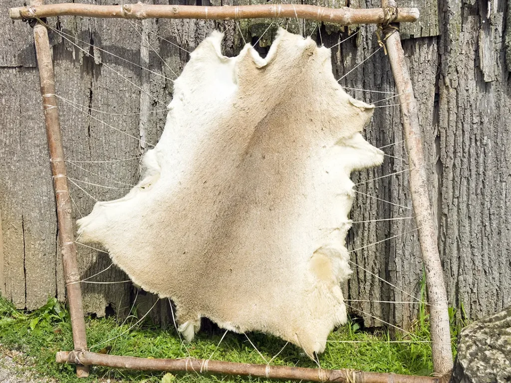 A beautiful tanned hide drying.