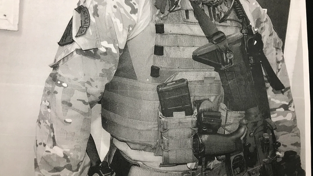 Police officer in full kit.
