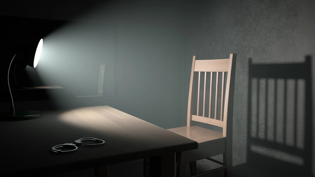 This is a scary room if you've been accused of a crime you didn't commit.