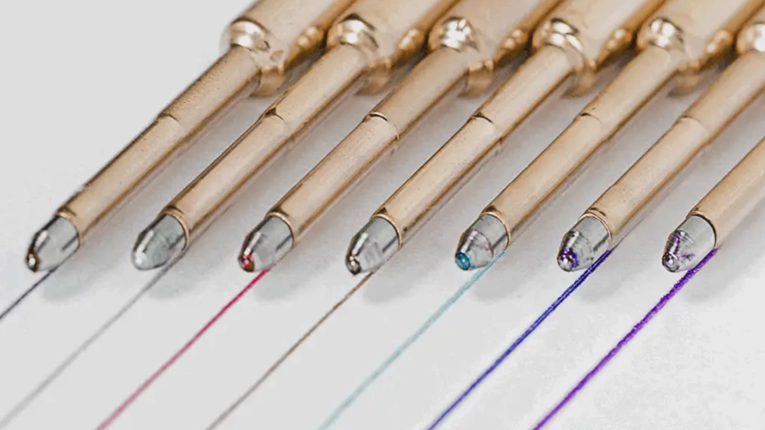 The Fisher space pen cartridges come in a variety of colors.