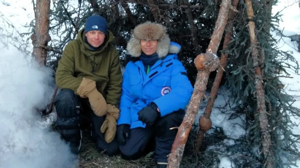 Survival expert Jerry Saunders is doing some cold-weather survival training.