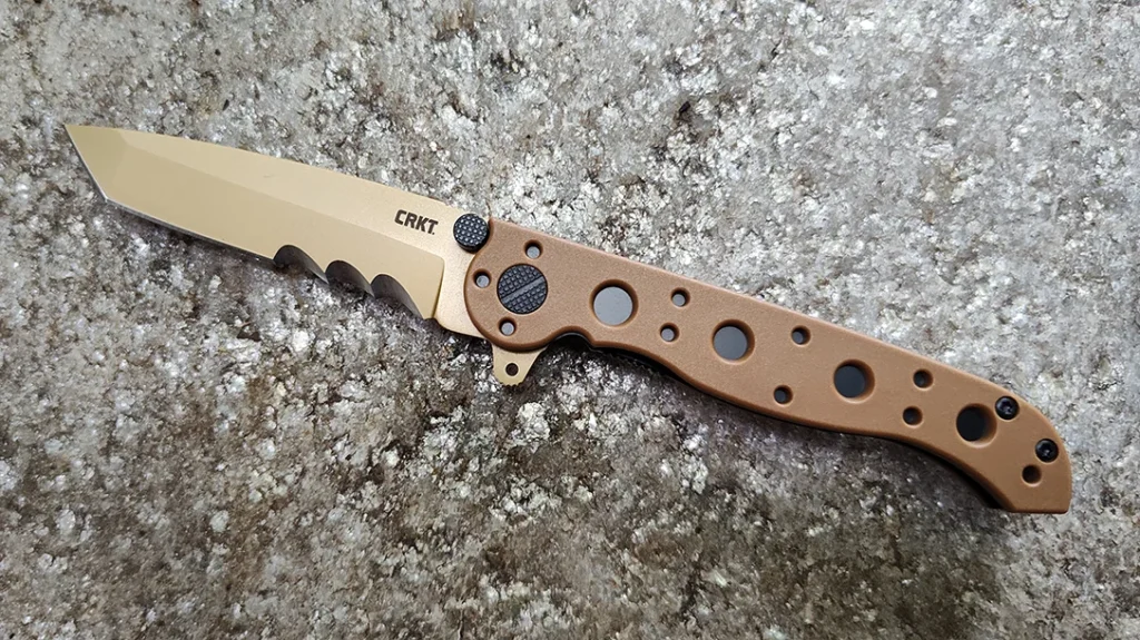 The M16 model, designed by Kit Carson and released in 1999, was the first mass-produced knife to feature a flipper-style deployment.