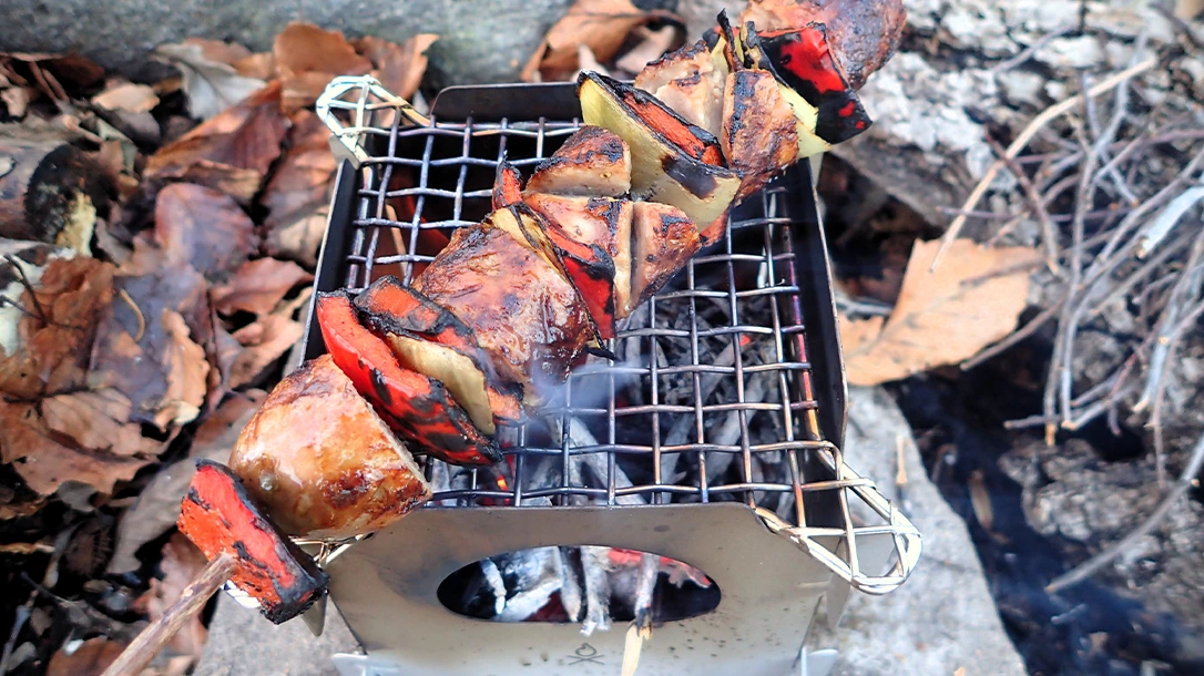 The author rotated his sausage until even grill marks were visible.