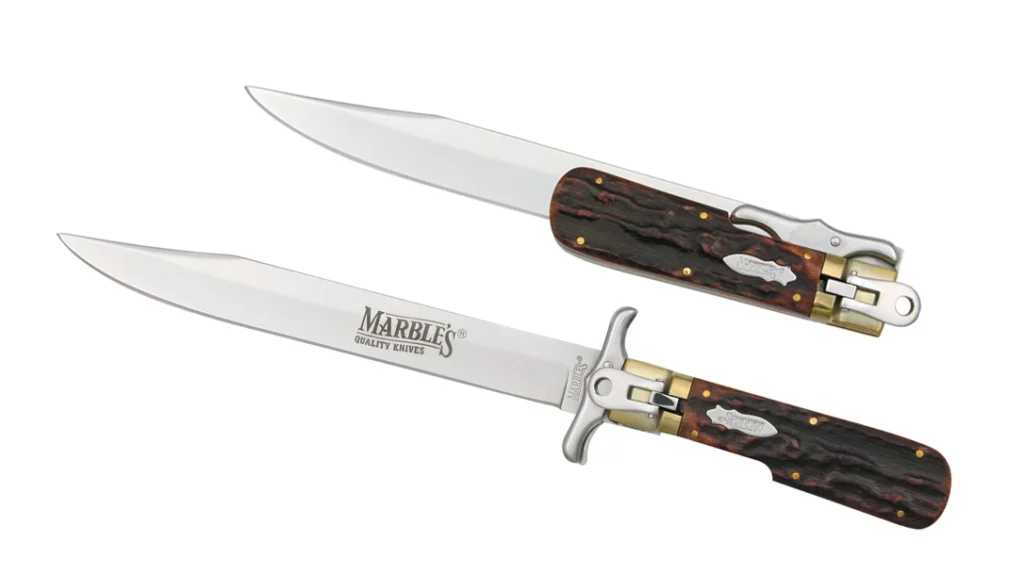The basic concept of the Elishewitz Black Box goes back to a style of Folding Bowie with a blade longer than the handle. It could be drawn and used immediately, then the blade fully opened for even greater effect.