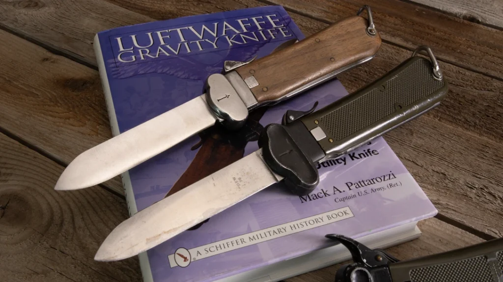 The classic German Fliegerkappmesser (“Flyer’s Utility Knife”) is the best known of the gravity-knife breed, but fell well short of realizing the potential of the concept.