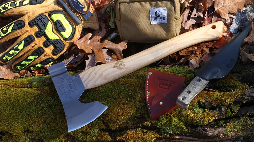 The Hardcore Hammers Camp Companion Corporal's Corner Edition features a robust 26-ounce 4140 steel head and a durable 16-inch Grade A hickory handle.