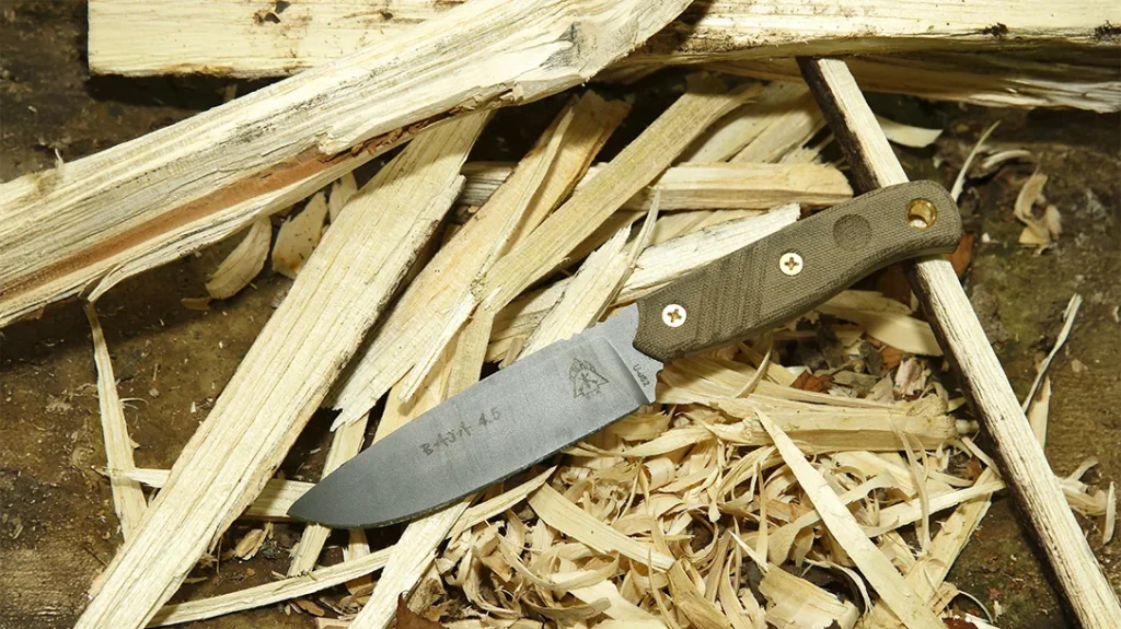 In the woods, a quality knife with a blade length of just 4-5 inches will do just about everything you need.