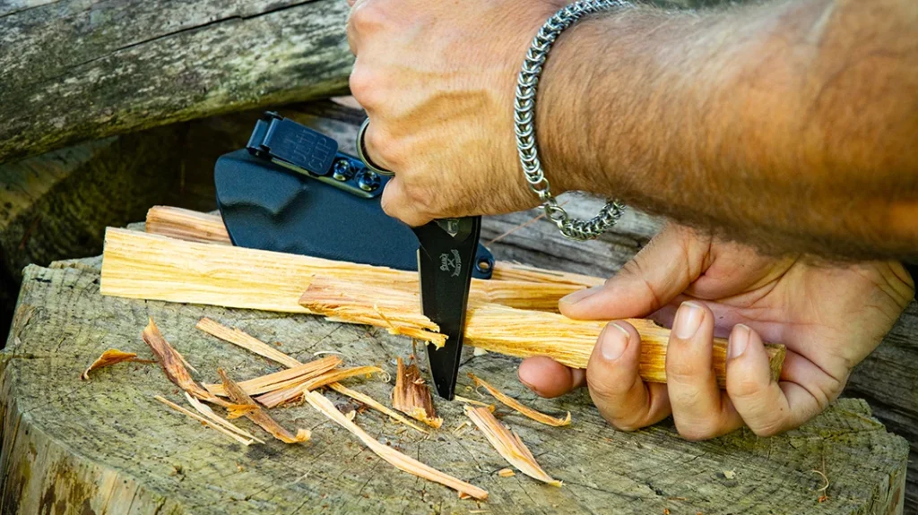 The Bonds Creek Badger shines at creating kindling and tinder.
