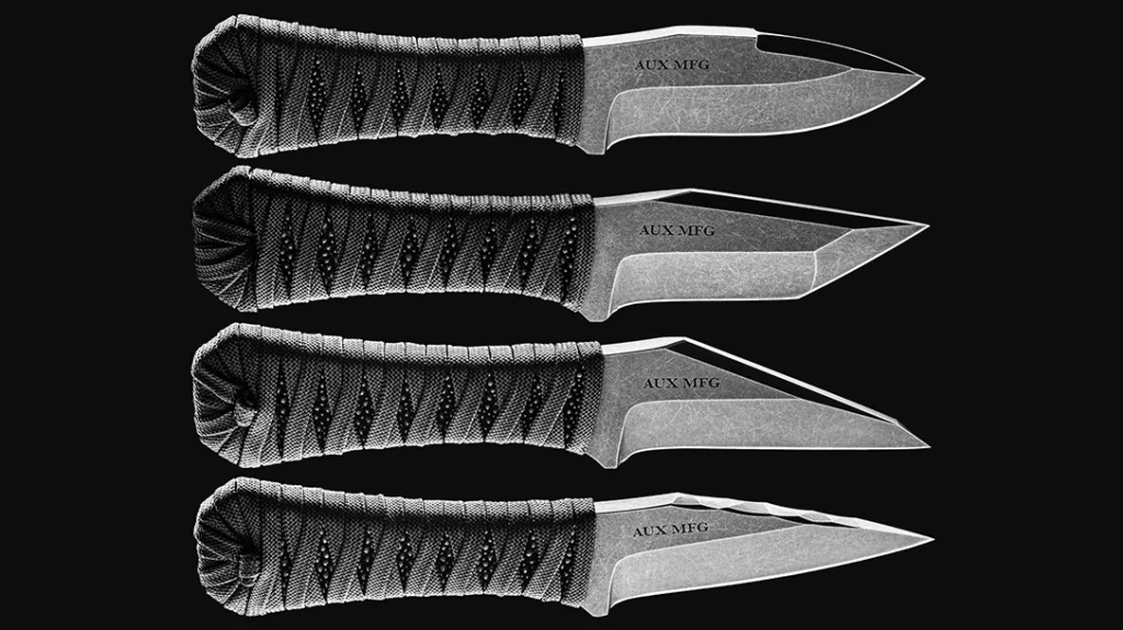 Check out the Auxiliary Manufacturing Coffin Series Knives—there's something for everyone!