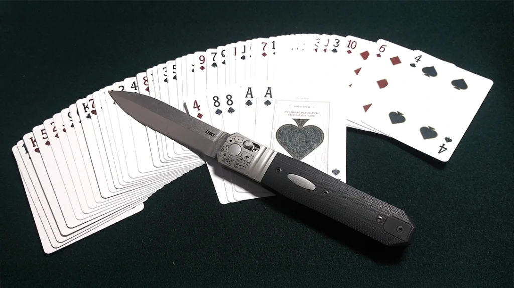 The inspiration behind the CRKT Redemption was Wild Bill Hickock and the Dead Man’s Hand.