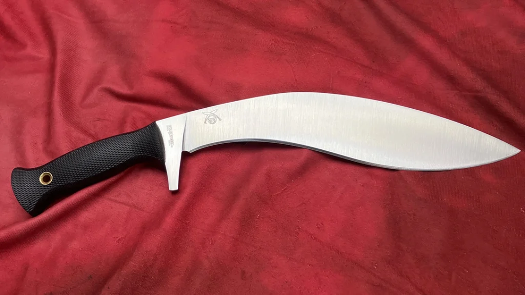 The distinctive blade from Cold Steel measures 12 inches and is 5/16-inch thick.