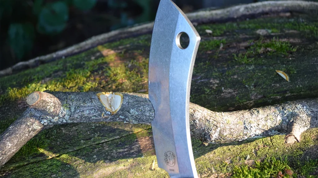 Chopping branches was made easy with the White River Camp Cleaver. It dug deep with every swing.
