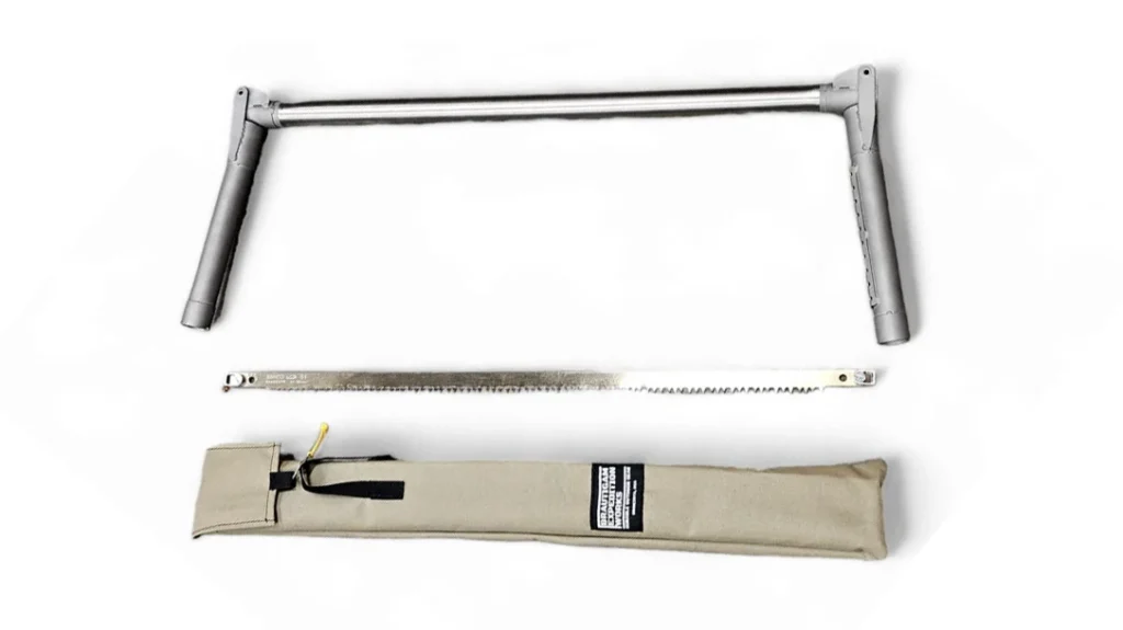 Nessmuk Trio: The BEW Titanium Folding Camp Saw features a 21-inch blade, designed for hikers and bikepackers (yes, it’s a thing).