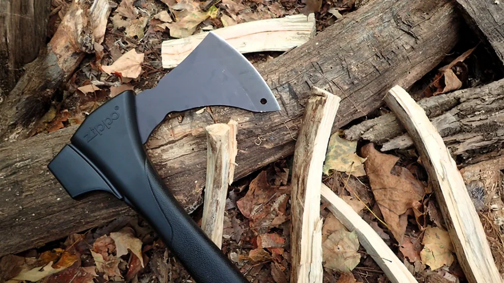 Splitting kindling with the Zippo AxeSaw was a breeze and a task it excels at.