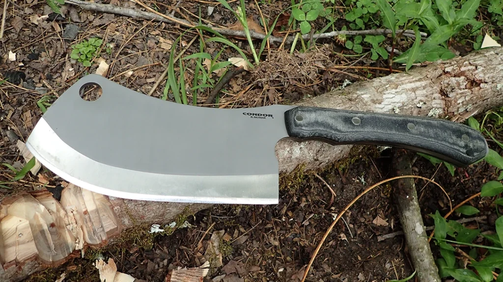 The author chopped hard, stubborn sweetgum branches for a fire.