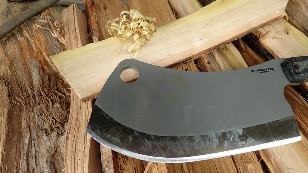 Making thin feathers was easy for the Condor Tool & Knife K-Night Cleaver due to the Condor convex.