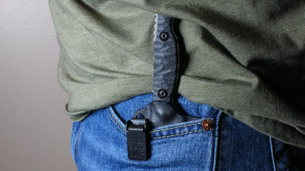 The author added the UltiClip Slim 3.3 to his sheath, and it made carrying easier for him.