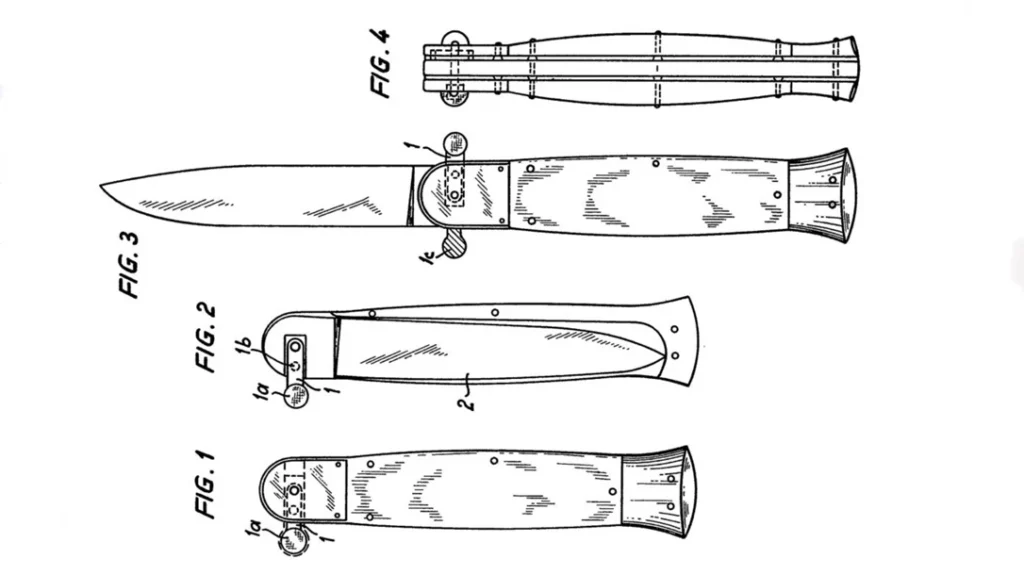 Drawings from Swiss Patent number 416 376 of June 1966 clearly confirm the thumb-opener concept was formally established as intellectual property by the mid-1960’s.