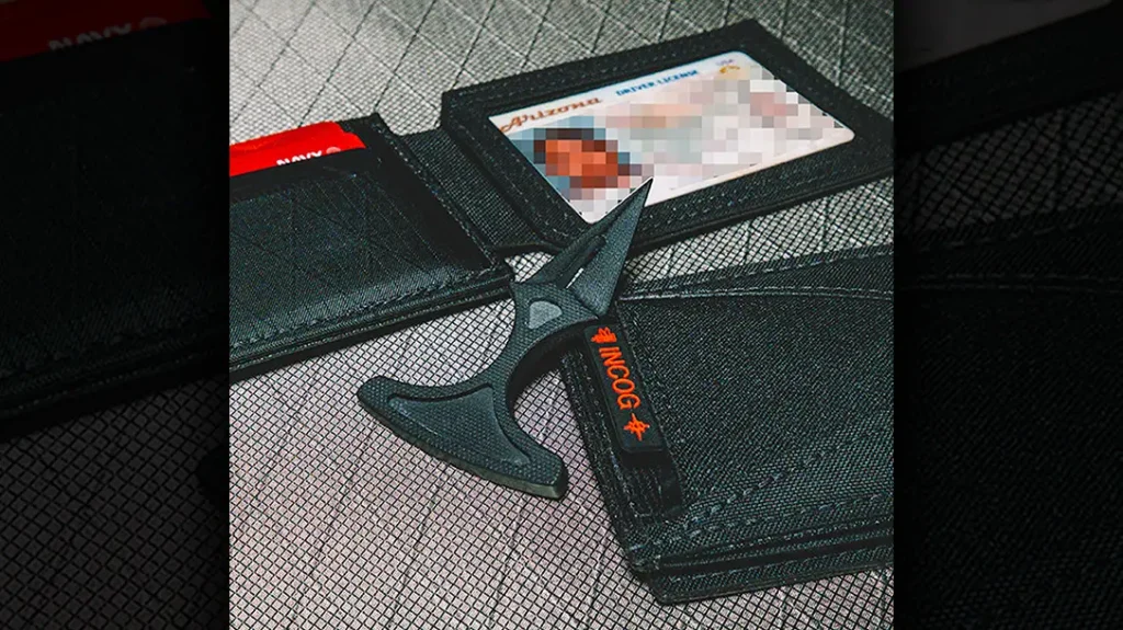 The TOOR Knives INCOG Wallet is crafted from mil-spec Squadron Laminate®, a high-strength, laser-cuttable fabric manufactured by Brookwood Companies.