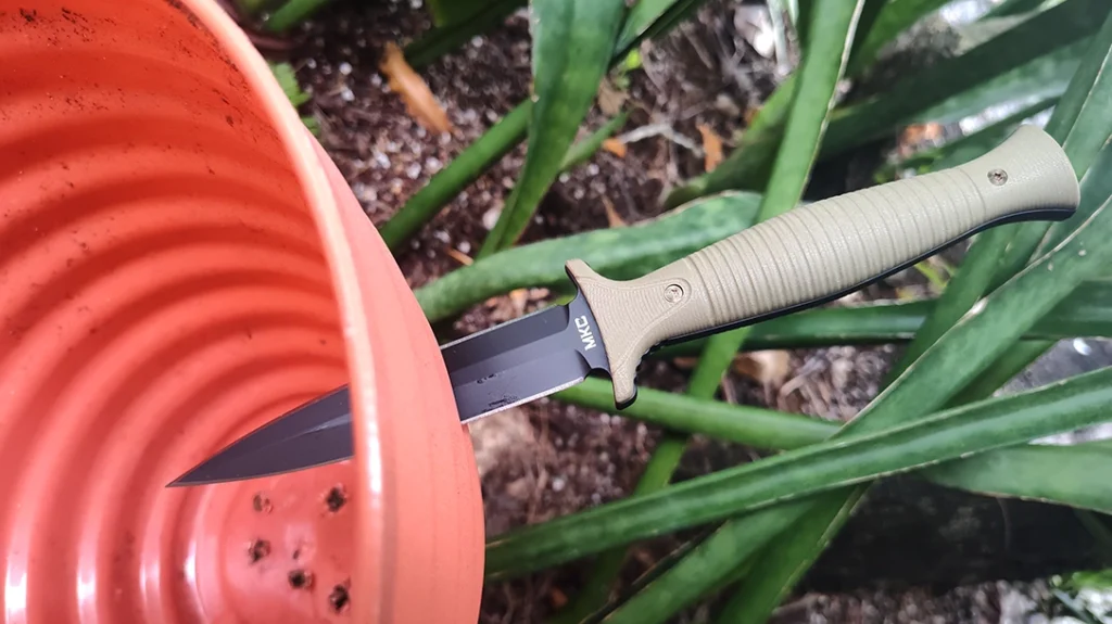 High-density, rigid plastic couldn’t resist the tip's puncturing power.