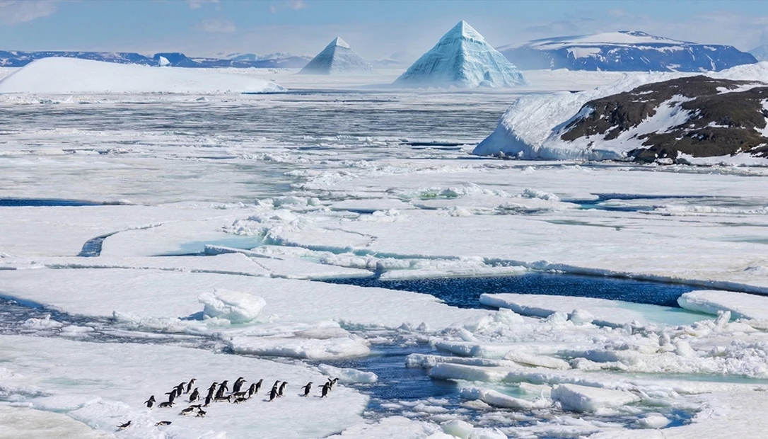 The frozen landscape stretches endlessly beyond the restricted area, hinting at secrets hidden beneath the ice.